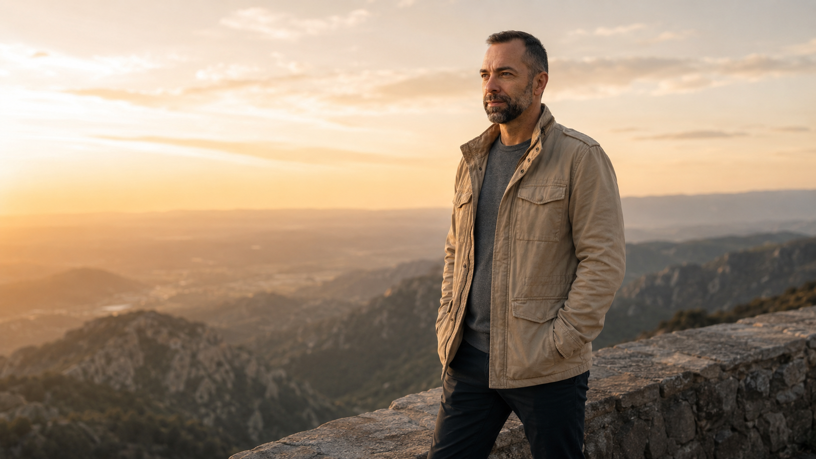 Daniel Santamaría en la montaña al atardecer